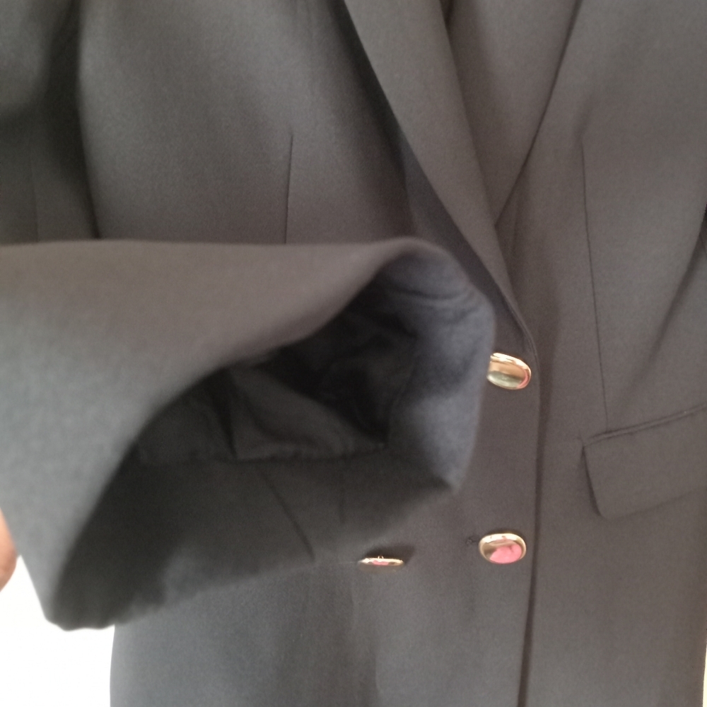 ZARA DOUBLE BREASTED LONG BLAC BLAZER DRESS BLACK SIZE S 8285/642 - Picture 4 of 10